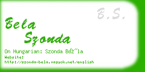 bela szonda business card